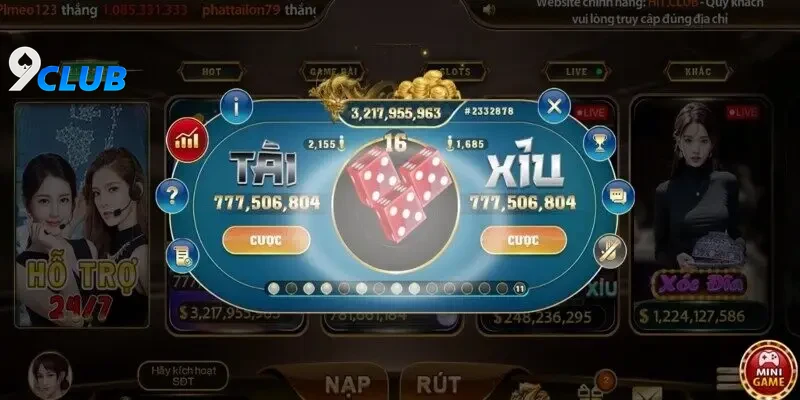 Các Loại Cược Phổ Biến Trong Luật Chơi Tài Xỉu 9club